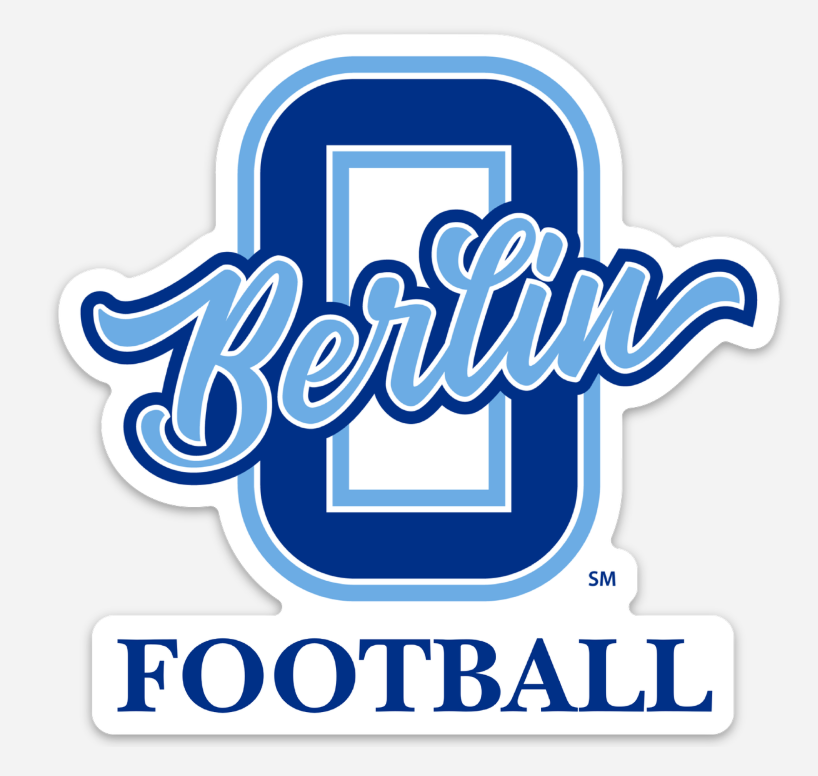 Berlin High School Football 4” Vinyl Sticker | Berlin Bears Football Sticker | Laptop & Water Bottle Decal