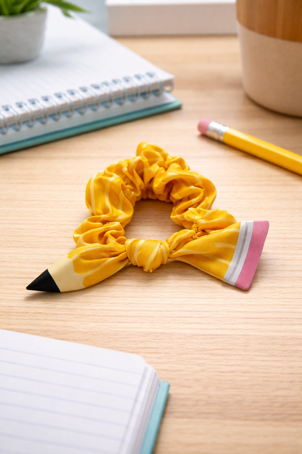 Pencil Bow Scrunchie | Teacher Gift Scrunchie | Back to School Hair Accessory
