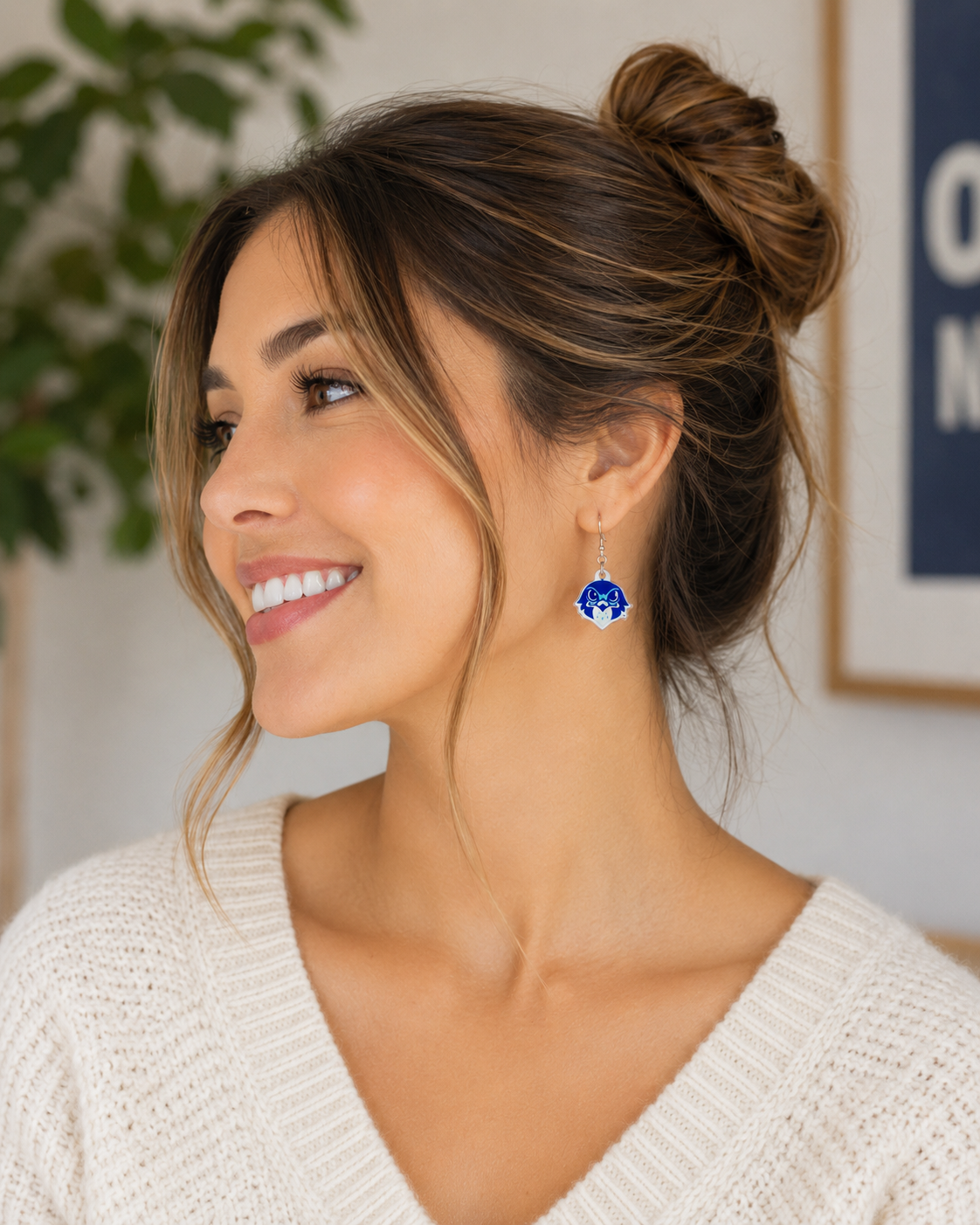 Olentangy Freedom Trail Elementary School Falcons Mascot Earrings