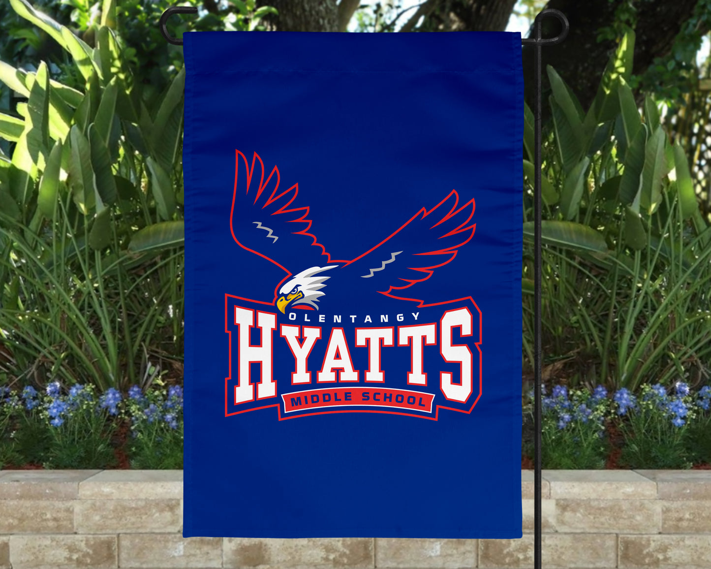 Hyatts Middle School Garden Flag – Hawks Yard Decor (11.8" x 17.7")