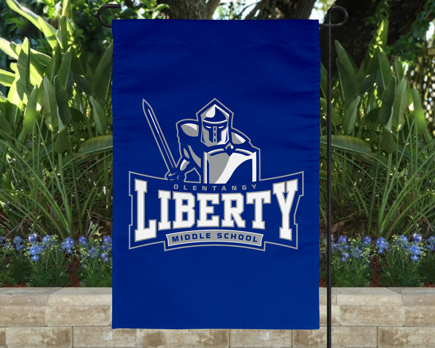 Liberty Middle School Garden Flag – Warriors Yard Decor (11.8" x 17.7")