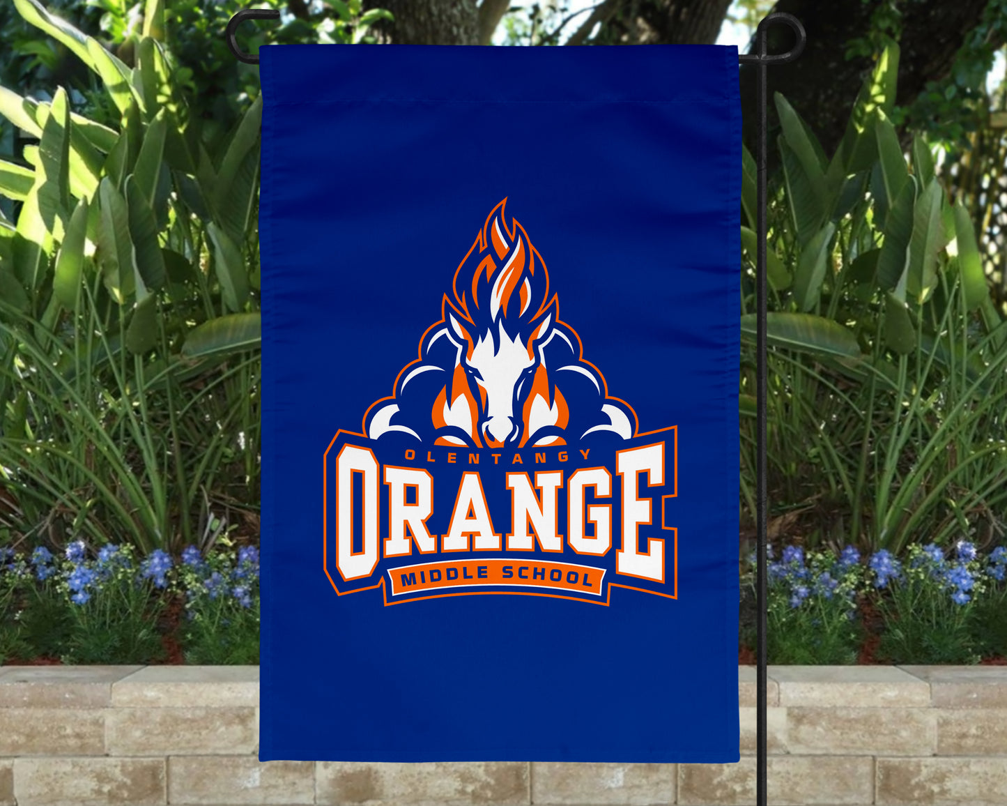 Orange Middle School Garden Flag – Trailblazers Yard Decor (11.8" x 17.7")
