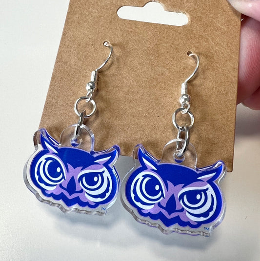 Olentangy Oak Creek Elementary School Owls Mascot Earrings