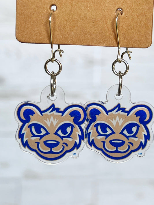 Olentangy Cheshire Elementary School Cubs Mascot Earrings