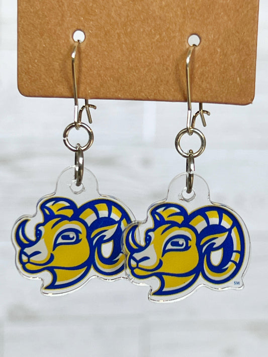 Olentangy Scioto Ridge Elementary School Rams Earrings