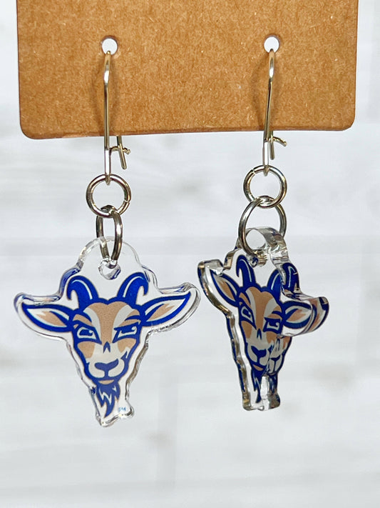 Olentangy Glen Oak Elementary School Goats Mascot Earrings
