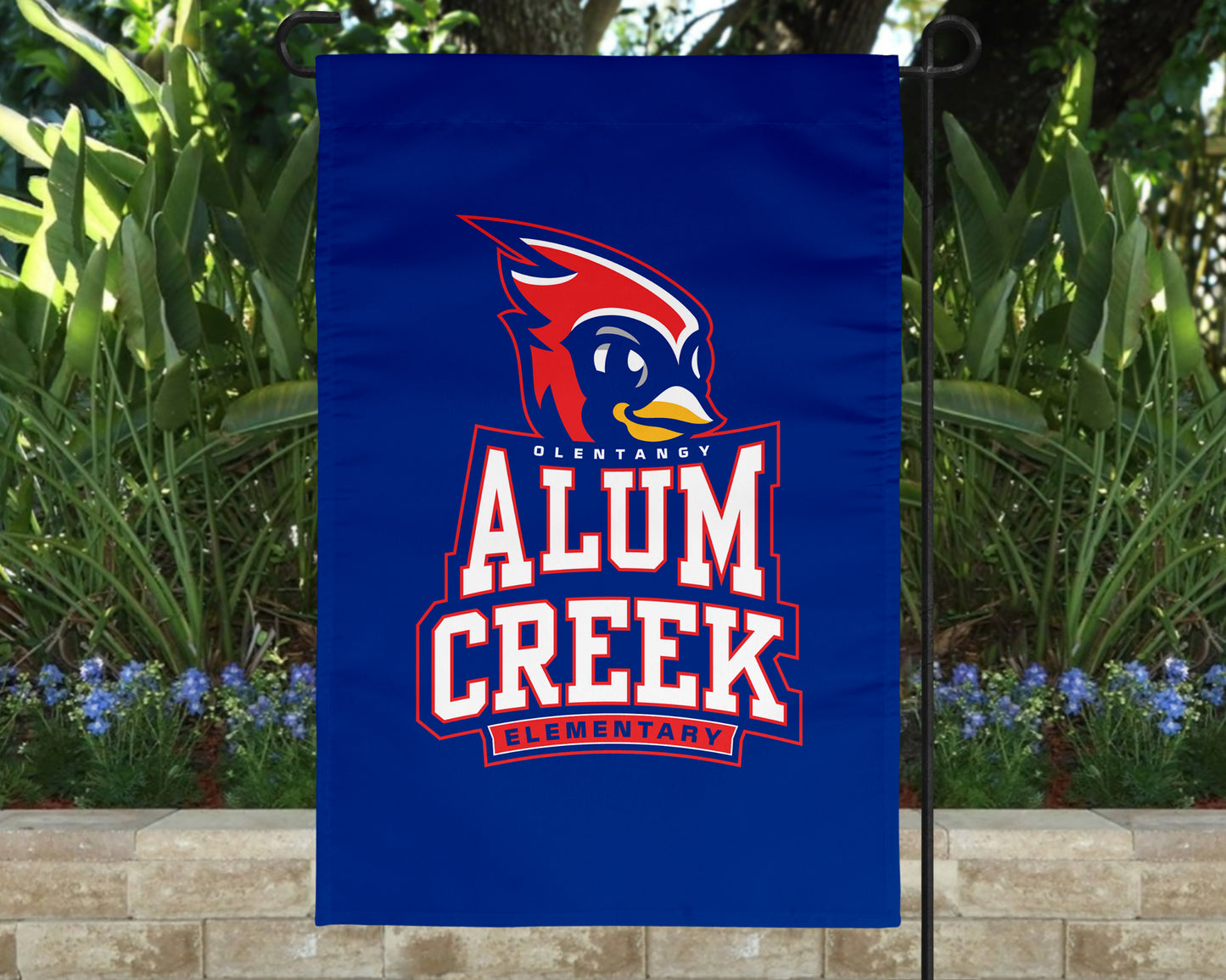 Olentangy Alum Creek Elementary School Cardinals Logo Garden Flag Yard Flag Outdoor Flag