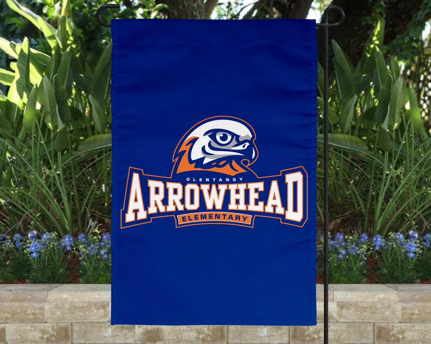 Olentangy Arrowhead Elementary School Hawks Logo Garden Flag Yard Flag Outdoor Flag