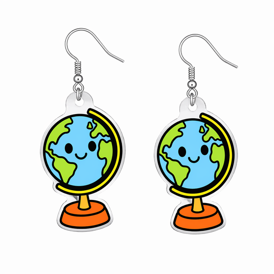 Globe Dangle Earrings | Teacher Earrings | School Spirit Earrings | Back to School Gift