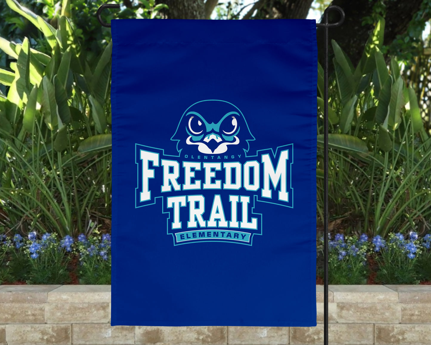 Olentangy Freedom Trail Elementary School Falcons Logo Garden Flag Yard Flag Outdoor Flag