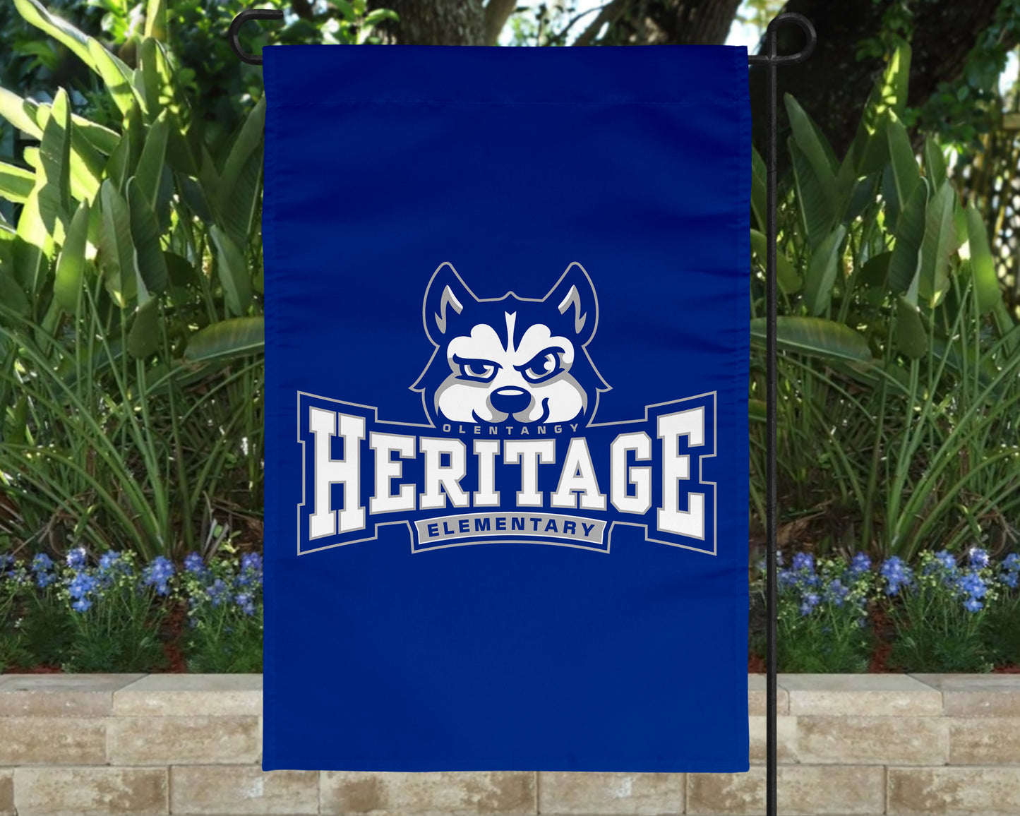 Olentangy Heritage Elementary School Huskies Logo Garden Flag Yard Flag Outdoor Flag