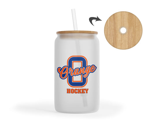 Olentangy Orange High School Hockey Glass Iced Coffee Tumbler