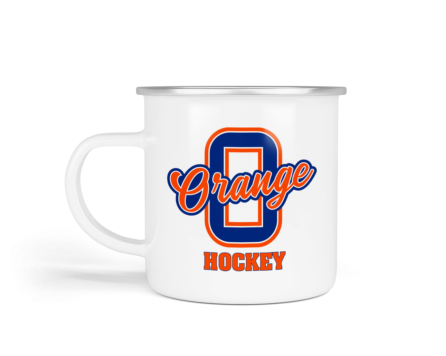 Olentangy Orange High School Hockey Enamel Mug Camp Mug Coffee Mug