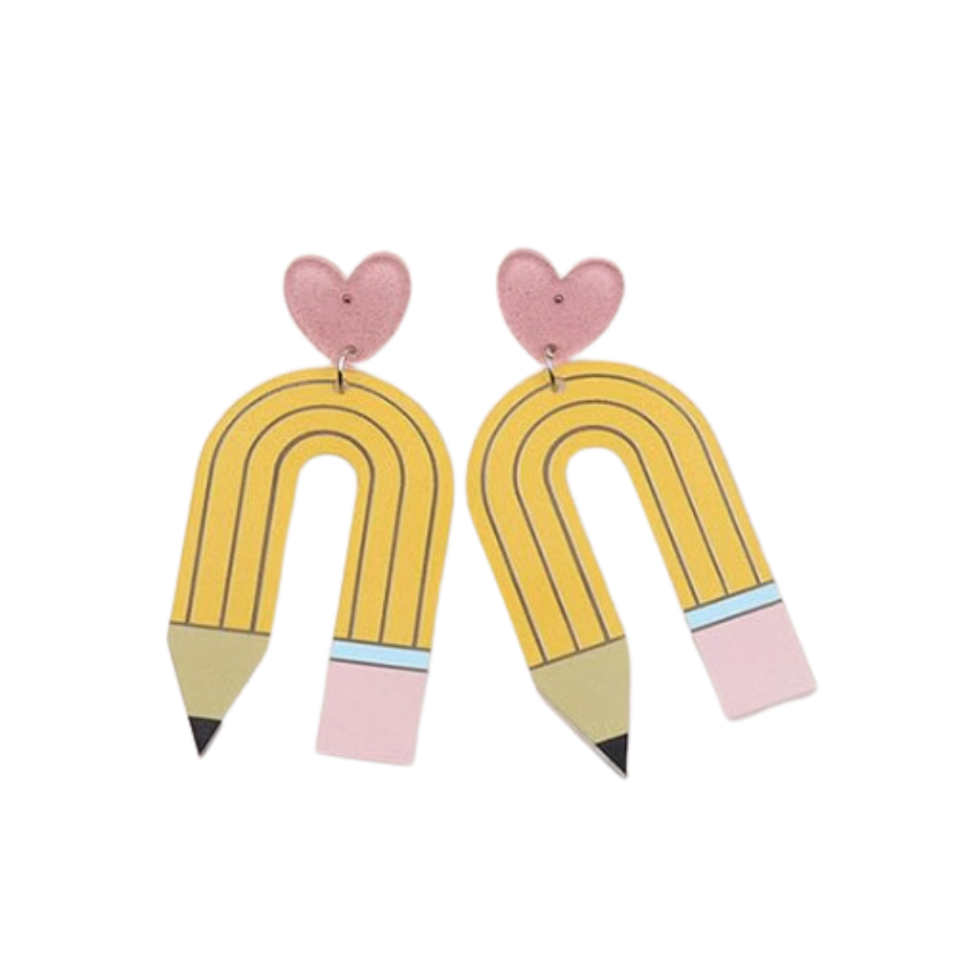 Quirky Pencil-Shaped Earrings for Teachers