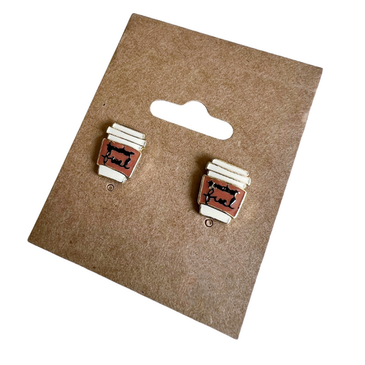 Teacher Fuel Coffee Stud Earrings