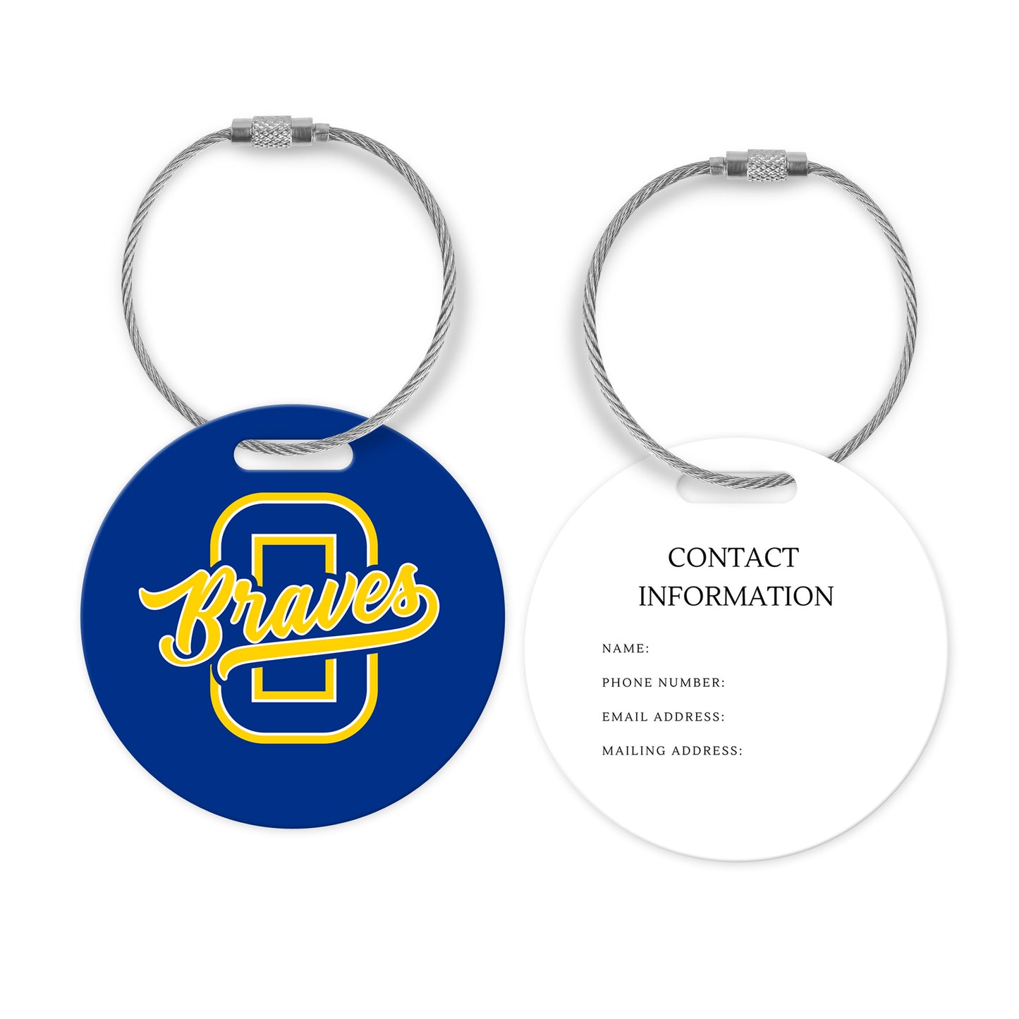 Olentangy High School Braves Athletic Bag Tag Luggage Tag