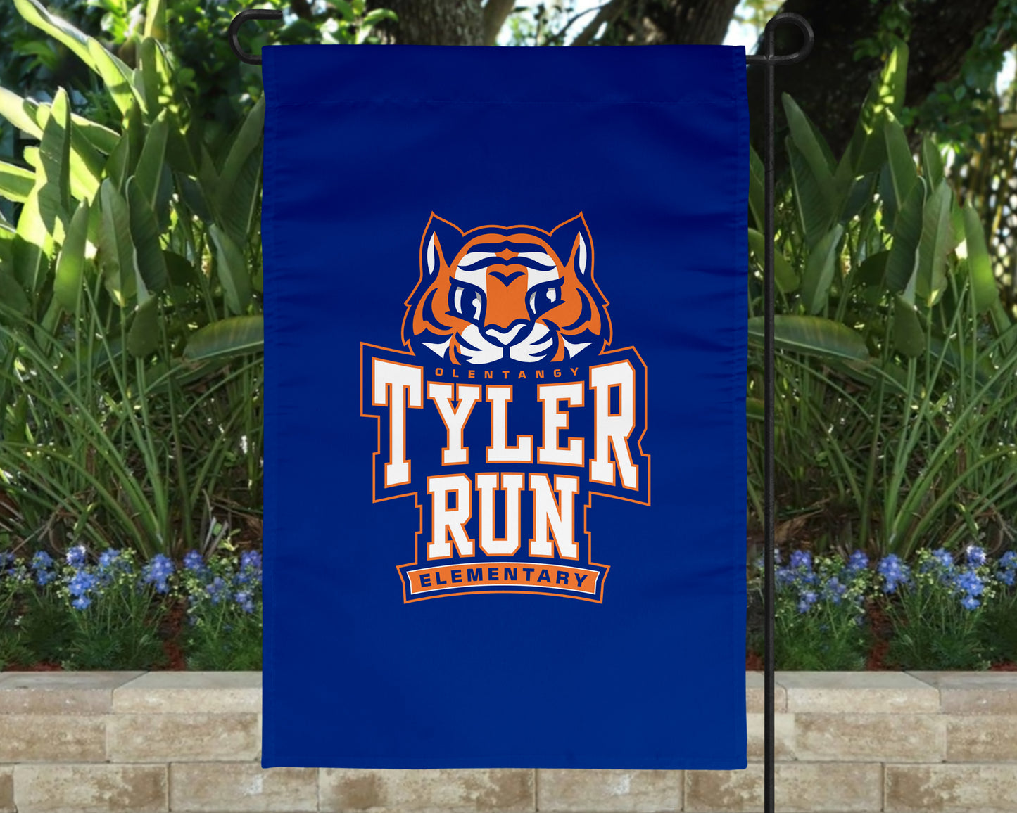 Olentangy Tyler Run Elementary School Tigers Logo Garden Flag Yard Flag Outdoor Flag