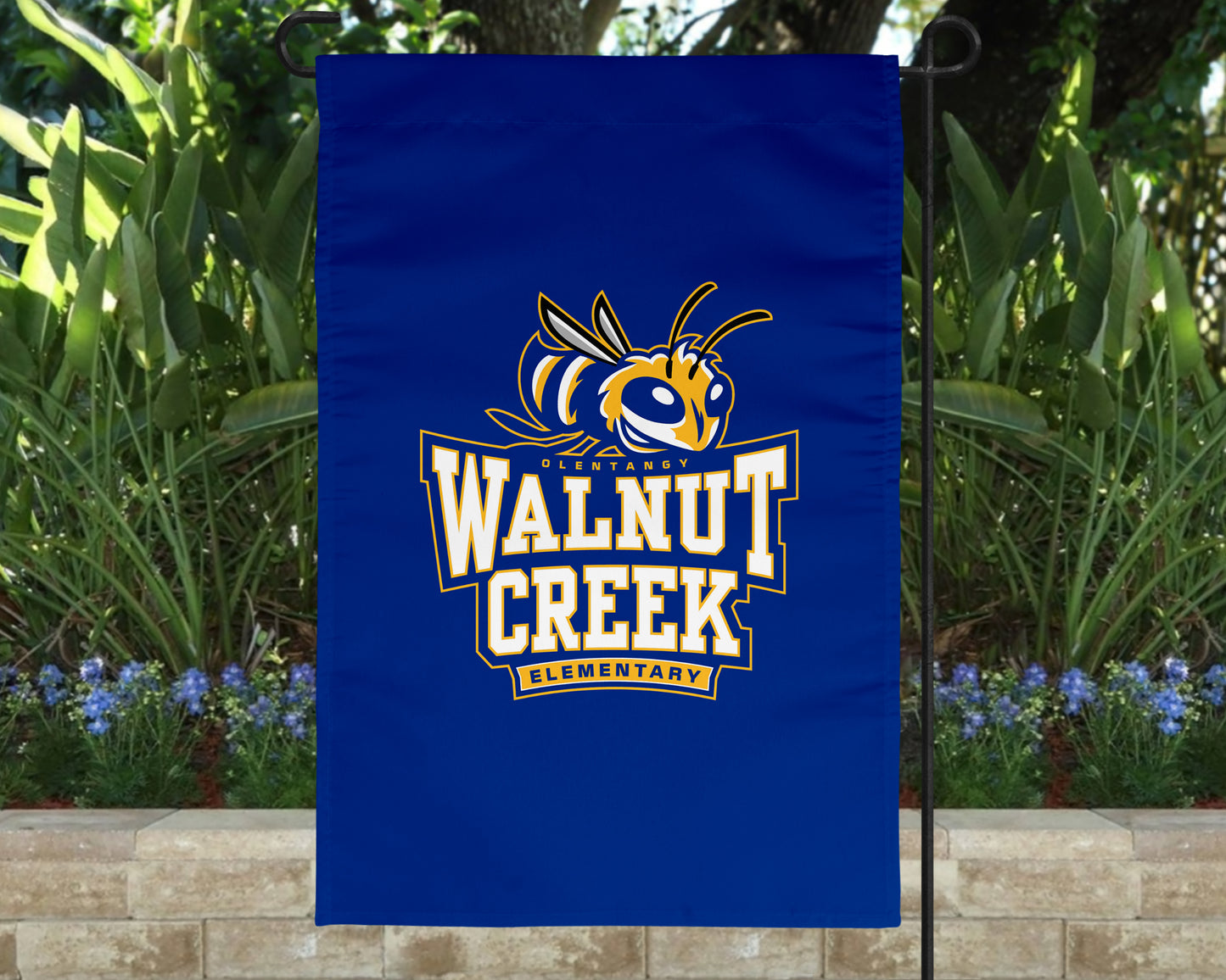 Olentangy Walnut Creek Elementary School Bees Logo Garden Flag Yard Flag Outdoor Flag